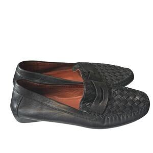 Robert Zur Men's Black Leather Petra Loafer Shoes Size 10M Euro Retro Miami Vice
